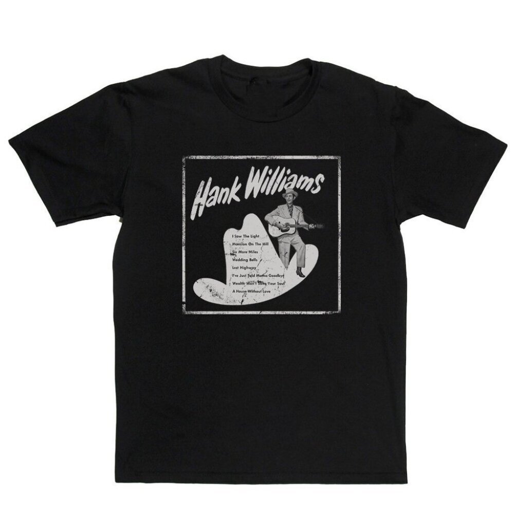 Hank Williams Sings Country Music Artist Graphic Fan Tee T-Shirt 166